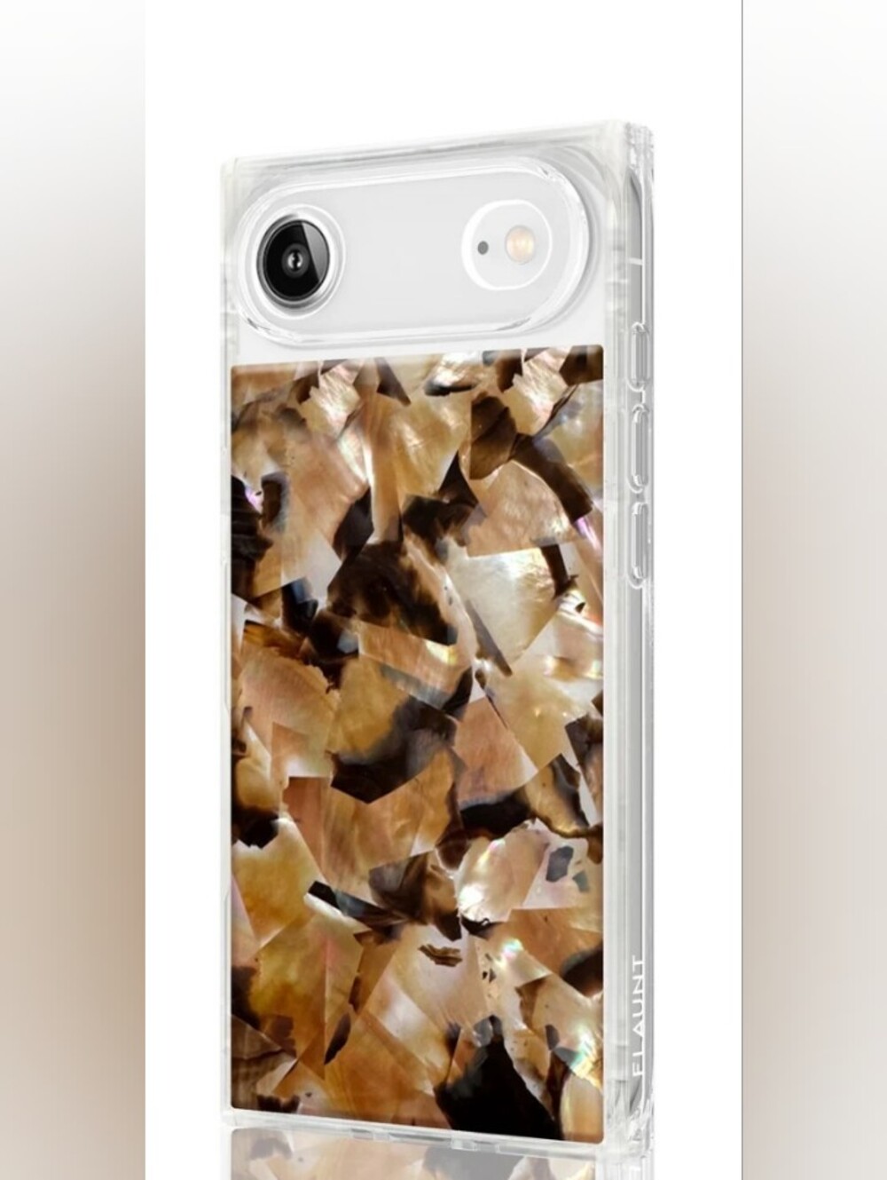 SQUARE by FLAUNT Brown Abalone Shell Protective Phone Case For iPhone 17 Air-NWT